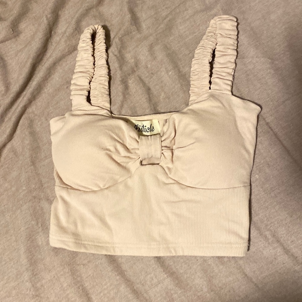 Cream crop top
